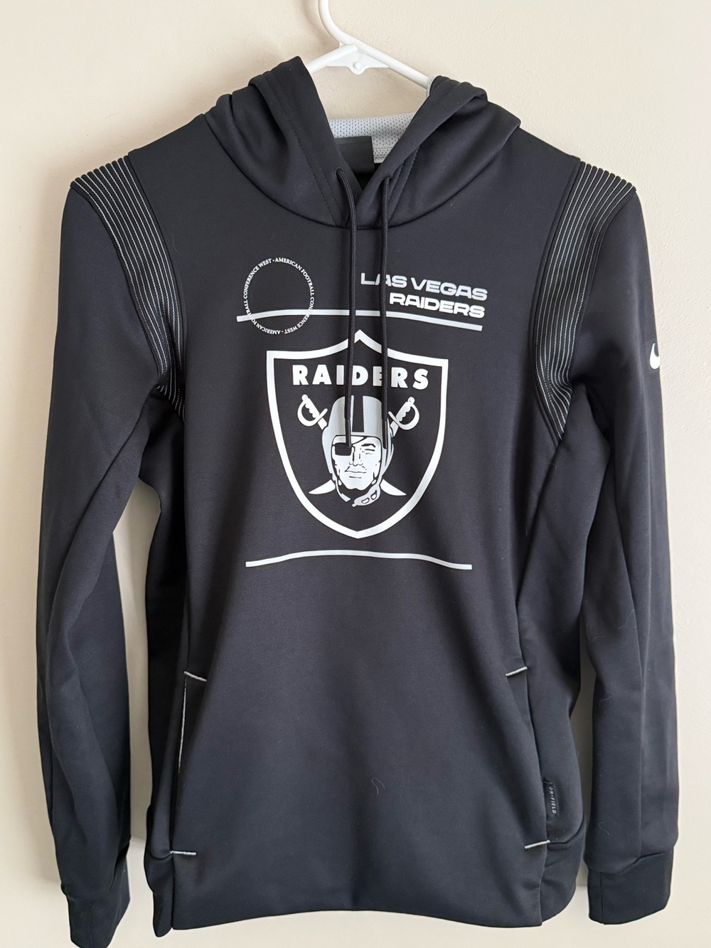 Las Vegas Raiders Nike Sideline Performance Pullover Hoodie Black Unisex  XS EUC